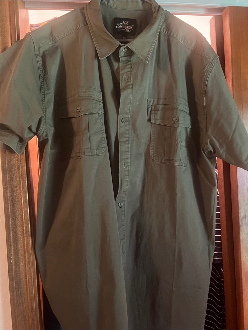 Thorogood Short-Sleeve Button-Up Shirt - Olive Green